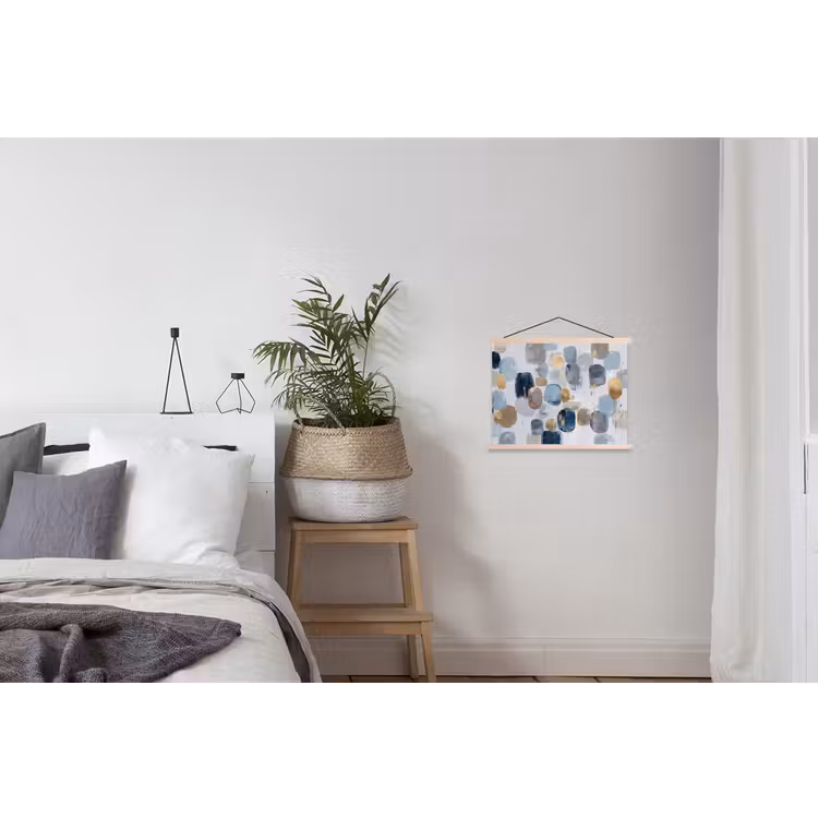 Abstract - Goud - Vormen textielposter latten blank klein -woonkamer