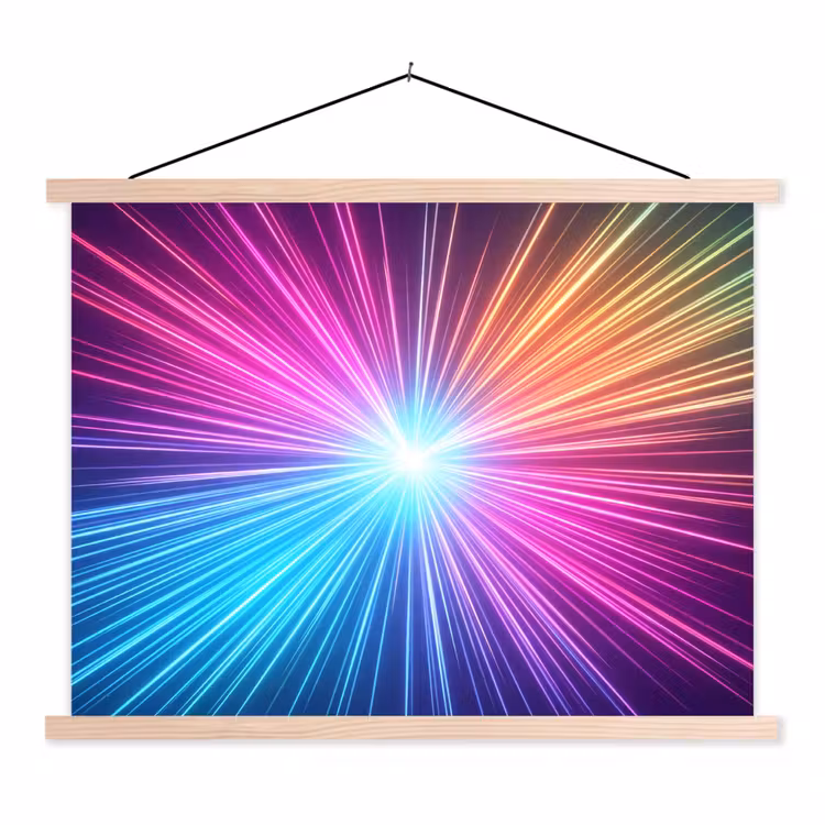 Abstract - Light - Burst - Modern - Colorful textielposter latten blank klein -3d