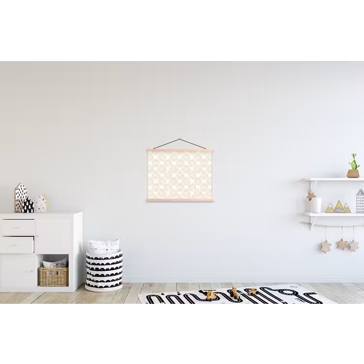 Abstract - Motief - Beige textielposter latten blank klein 122 -kinderkamer