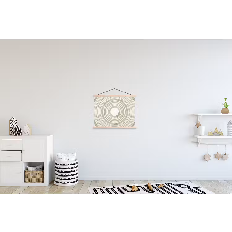 Abstractie - Cirkels - Waterverf - Groen - Modern textielposter latten blank klein -kinderkamer