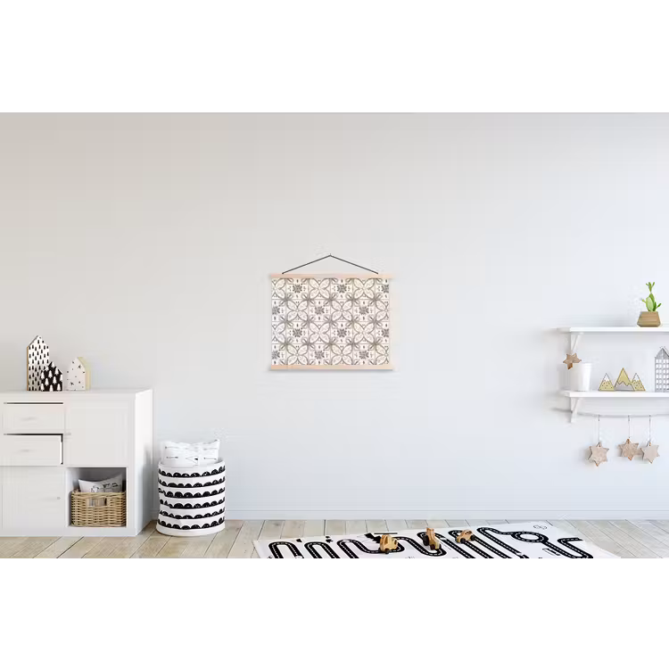 Antiek - Tegel - Beige textielposter latten blank klein 122 -kinderkamer