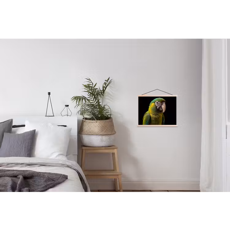 Ara - Portret - Groen textielposter latten blank klein -woonkamer
