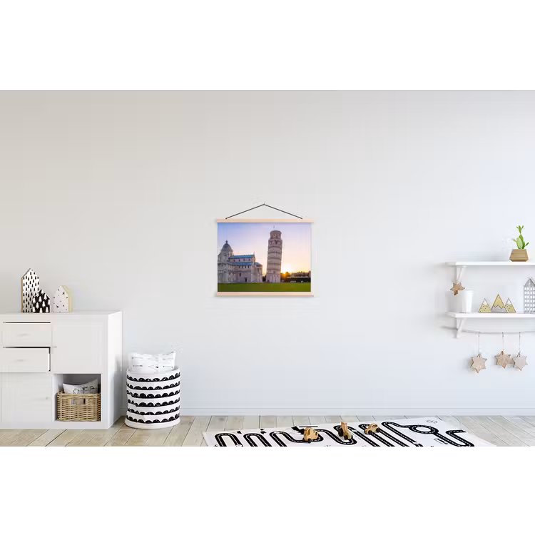 Architectuur - Toren - Pisa - Italië - Zonsondergang textielposter latten blank klein -kinderkamer