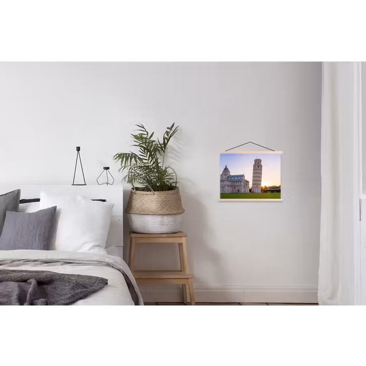 Architectuur - Toren - Pisa - Italië - Zonsondergang textielposter latten blank klein -woonkamer