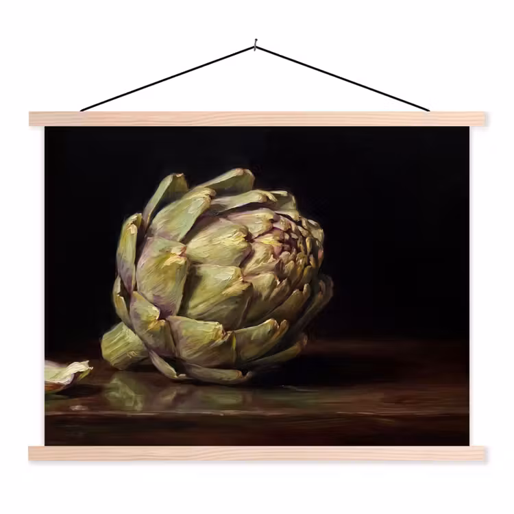 Stoffbild - Artischocke – Essen – Klassisch - Artichok - Eten - Klassiek textielposter latten blank klein