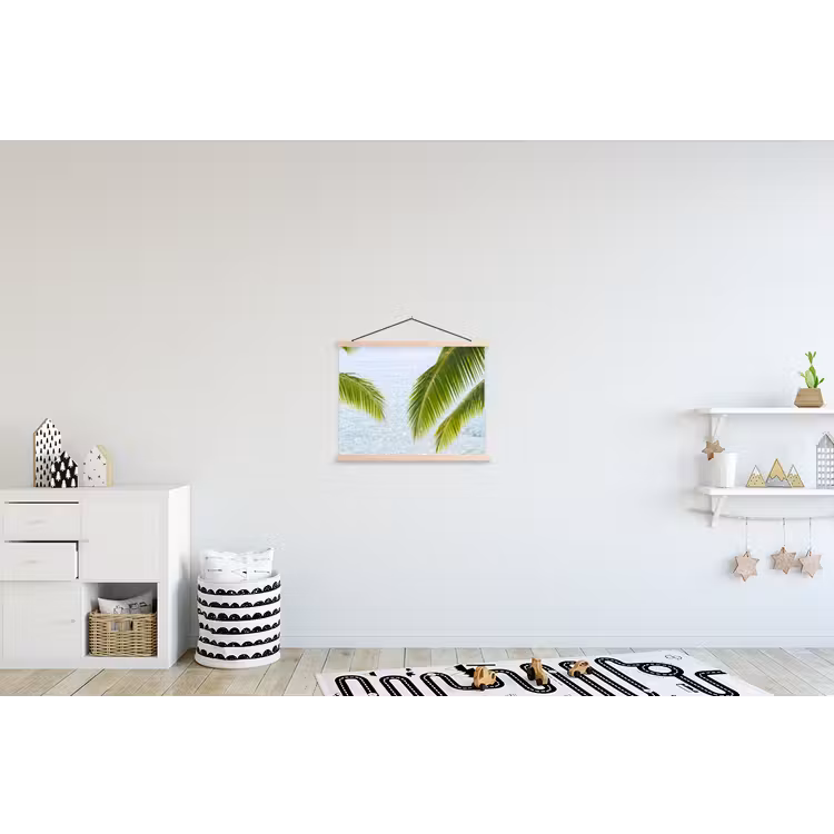 Boom - Bladeren - Water - Tropisch - Groen textielposter latten blank klein -kinderkamer