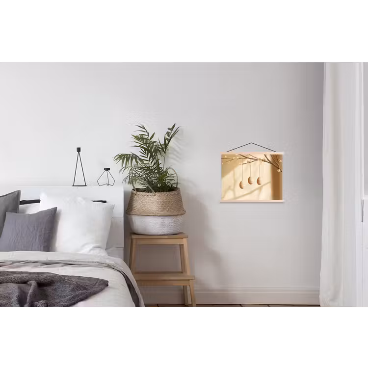 Beige - Paastak - Eieren textielposter latten blank klein -woonkamer