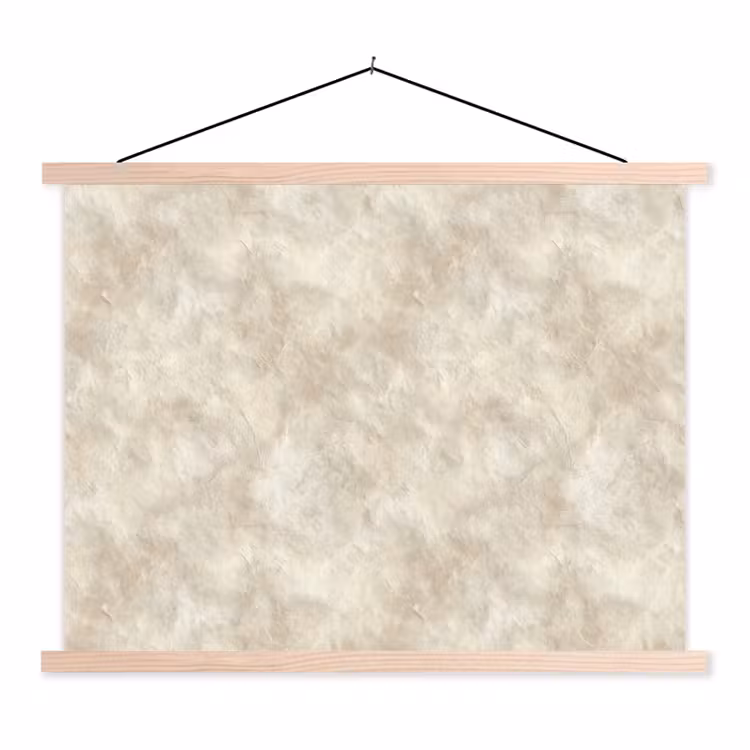 Beige - Reliëfstructuur - Natuursteen textielposter latten blank klein 122 -3d