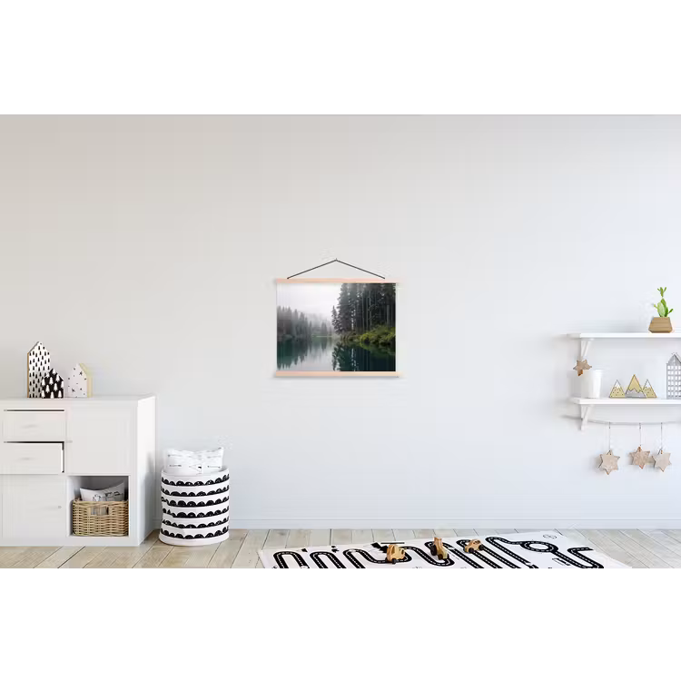 Bergen - Meer - Bos textielposter latten blank klein -kinderkamer