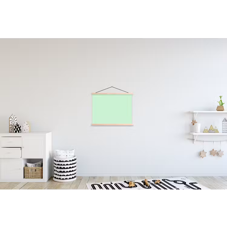 Pale - Mint - Groen textielposter latten blank klein 122 -kinderkamer
