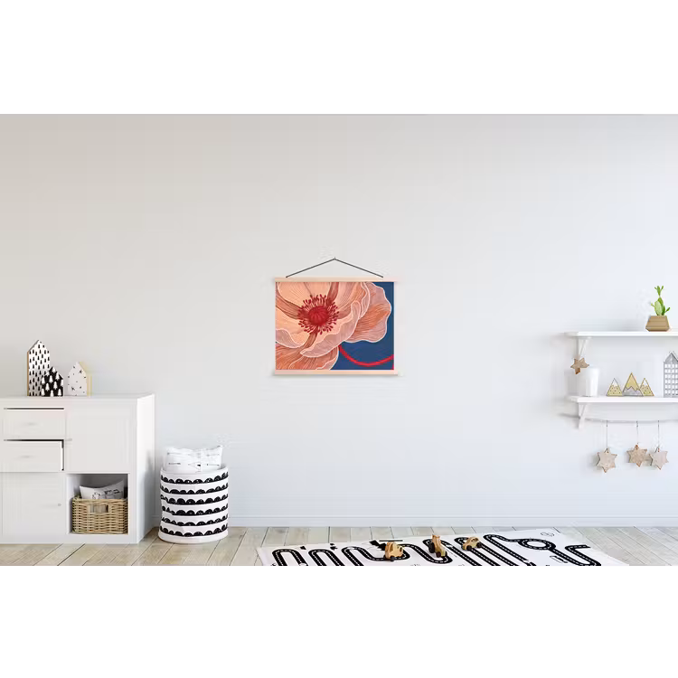 Stoffbild - Blumen – Modern – Abstrakt - Bloemen - Modern - Abstract textielposter latten blank klein