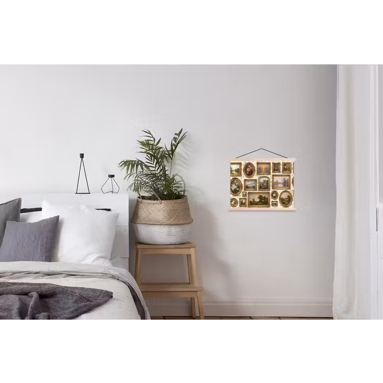 Bloemen - Roze - Stilleven - Klassiek textielposter latten blank klein -woonkamer