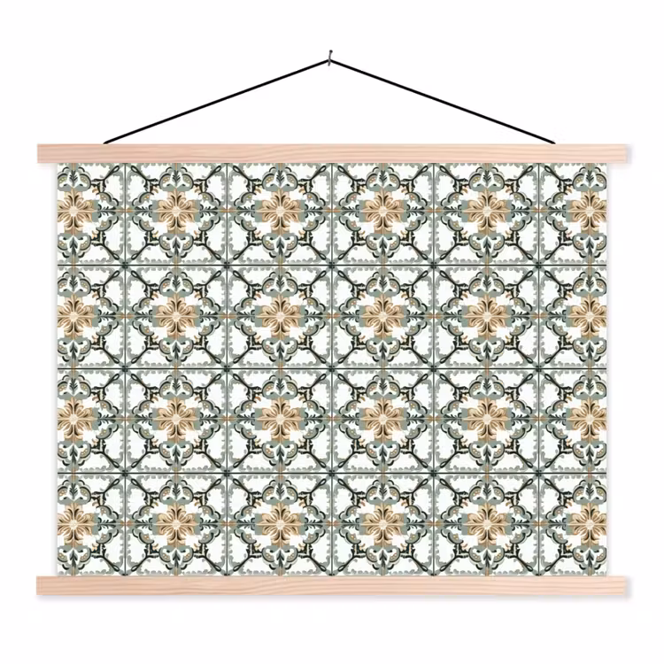 Floraal - Verweerd - Keurrijk textielposter latten blank klein 122 -3d