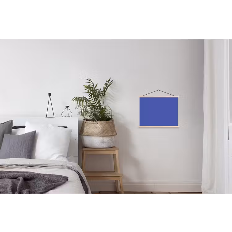 Chinese - Blue - Blauw textielposter latten blank klein 122 -woonkamer