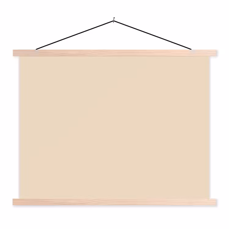 Cream - Nude - Neutraal textielposter latten blank klein 122 -3d