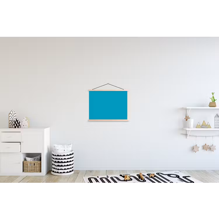 Deep - Turquoise - Turkoois textielposter latten blank klein 122 -kinderkamer