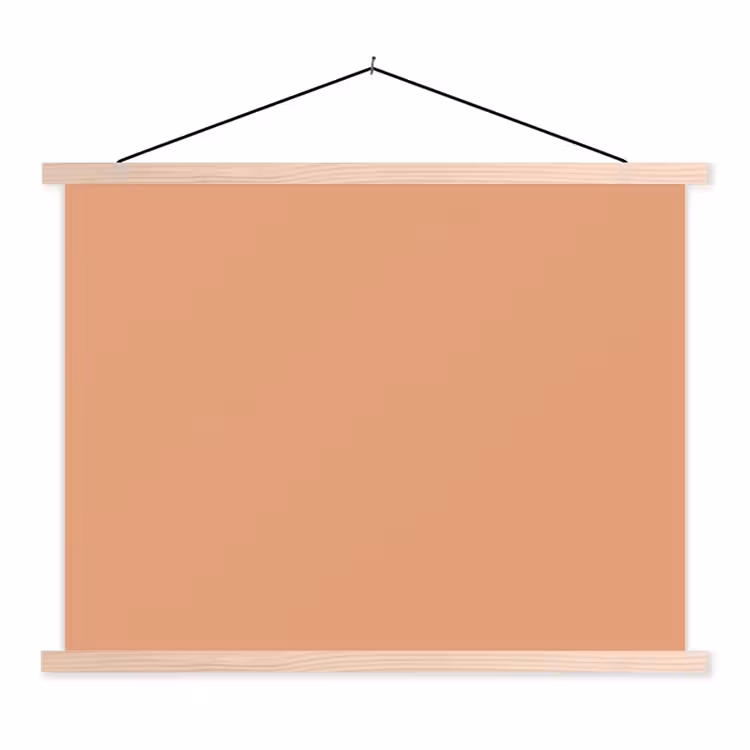 Desert - Coral - Koraal textielposter latten blank klein 122 -3d