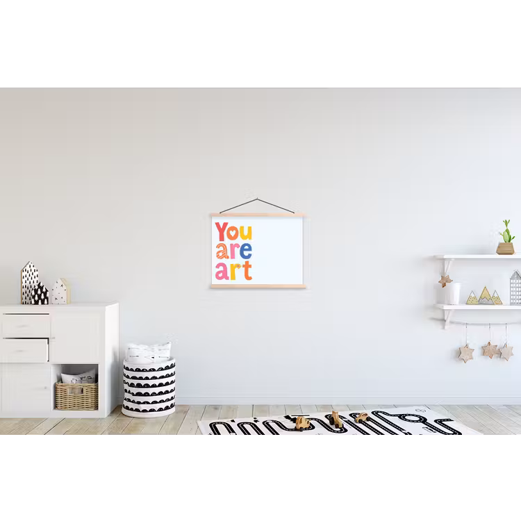 You are art - Kleurrijk - Grafisch textielposter latten blank klein -kinderkamer