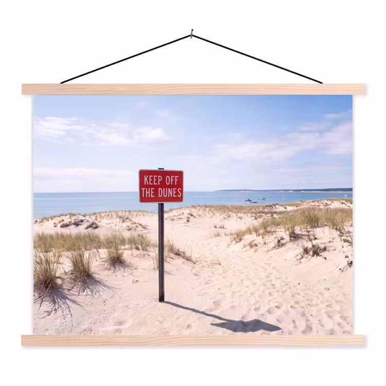 Duin - Bord - Kust - Landschap - Rood textielposter latten blank klein -3d