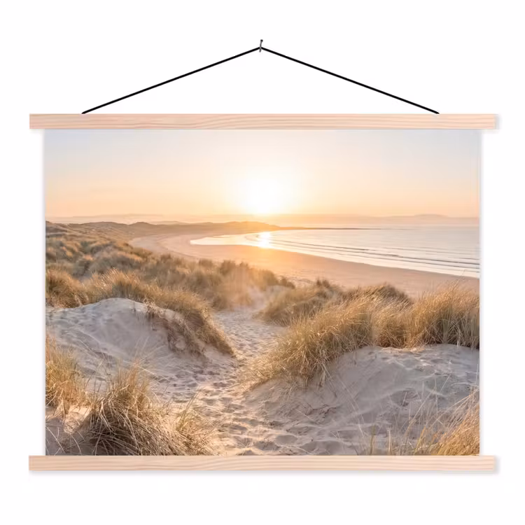 Duinen - Strand - Zee textielposter latten blank klein -3d