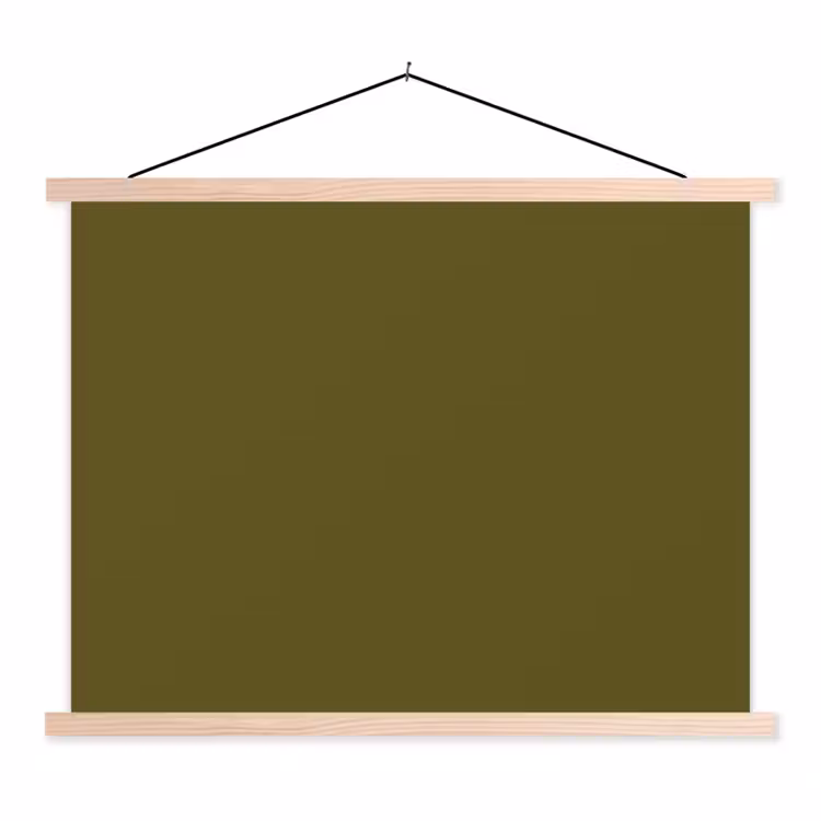 Dark - Olive - Groen textielposter latten blank klein 122 -3d