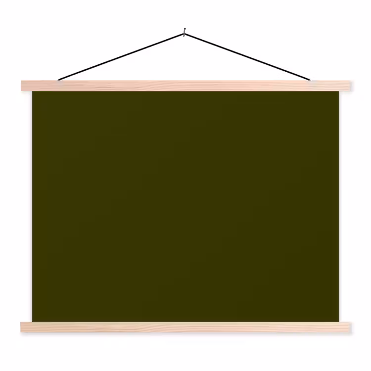 Dark - Olive - Groen textielposter latten blank klein 122 -3d