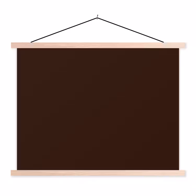 Dark - Chocolate - Bruin textielposter latten blank klein 122 -3d