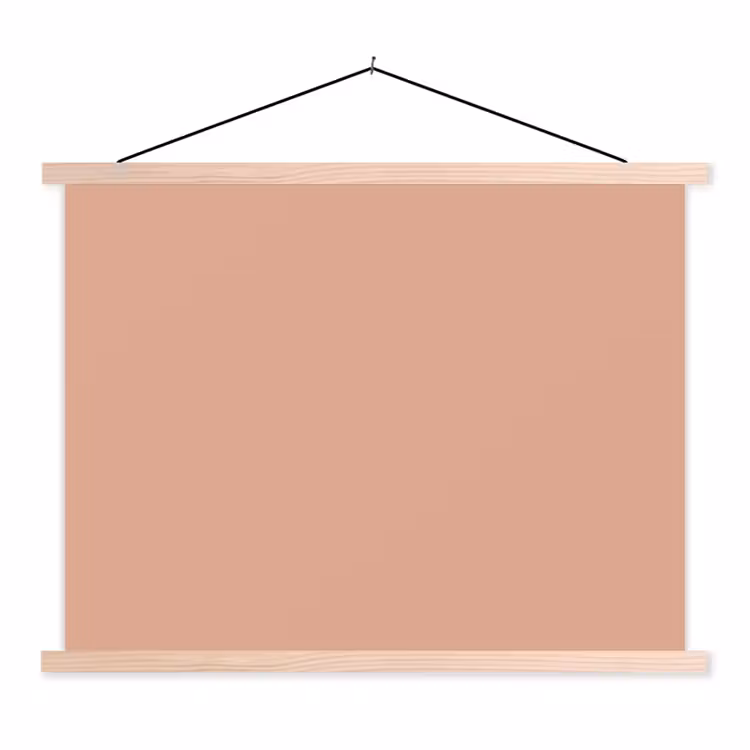 Dusty - Rose - Roze textielposter latten blank klein 122 -3d