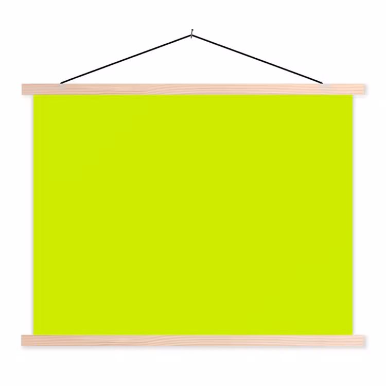 Electric - Lemon - Geel textielposter latten blank klein 122 -3d