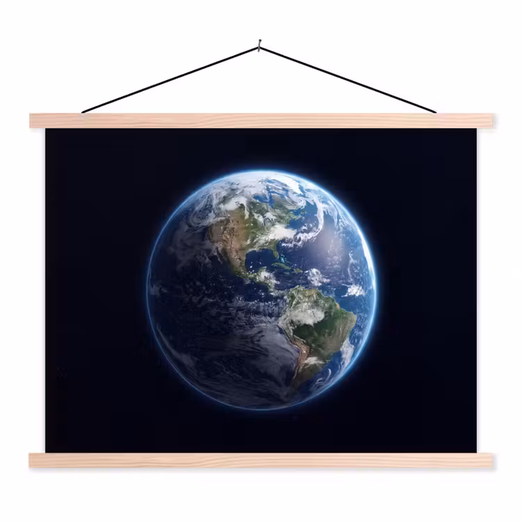Stoffbild - Erde – Weltraum – Kosmos - Aarde - Ruimte - Kosmos textielposter latten blank klein