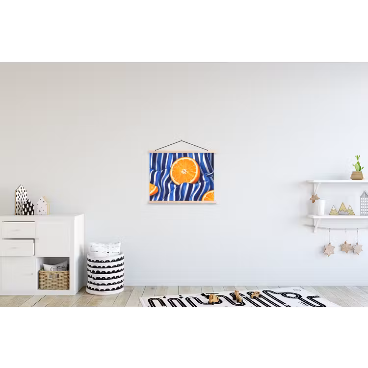 Stoffbild - Essen – Obst – Orange - Eten - Fruit - Oranje textielposter latten blank klein