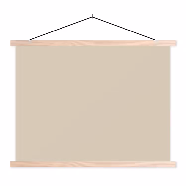 Baked - Biscuit - Nude textielposter latten blank klein 122 -3d