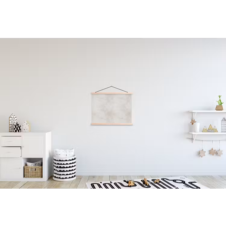 Grijs - Marmer - Aders textielposter latten blank klein 122 -kinderkamer