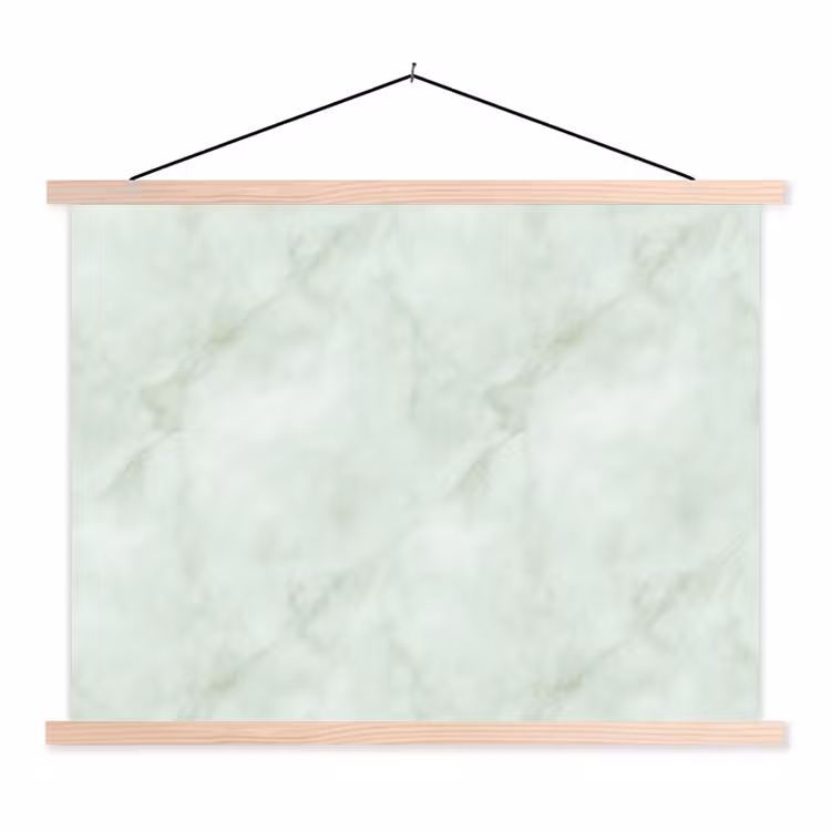 Groen - Marmer - Vloeiende aders textielposter latten blank klein 122 -3d