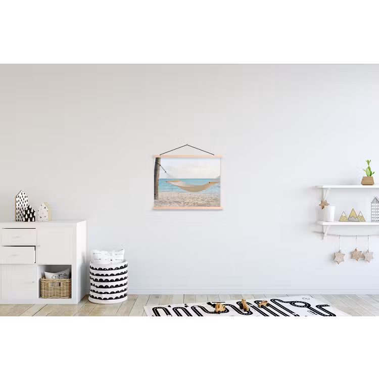 Hangmat - Strand - Wit textielposter latten blank klein -kinderkamer