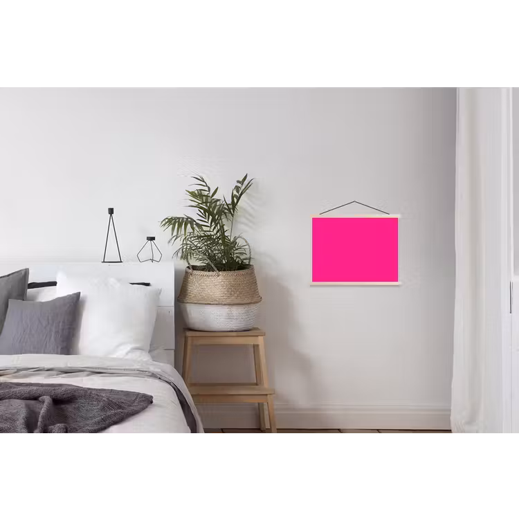 Hot - Fuchsia - Roze textielposter latten blank klein 122 -woonkamer