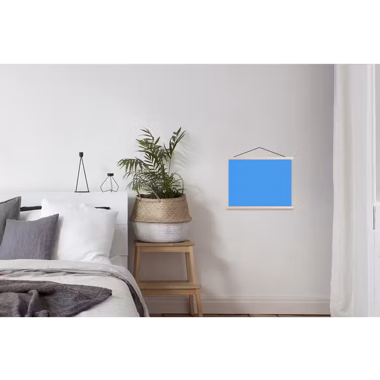 Bright - Azure - Blauw textielposter latten blank klein 122 -woonkamer