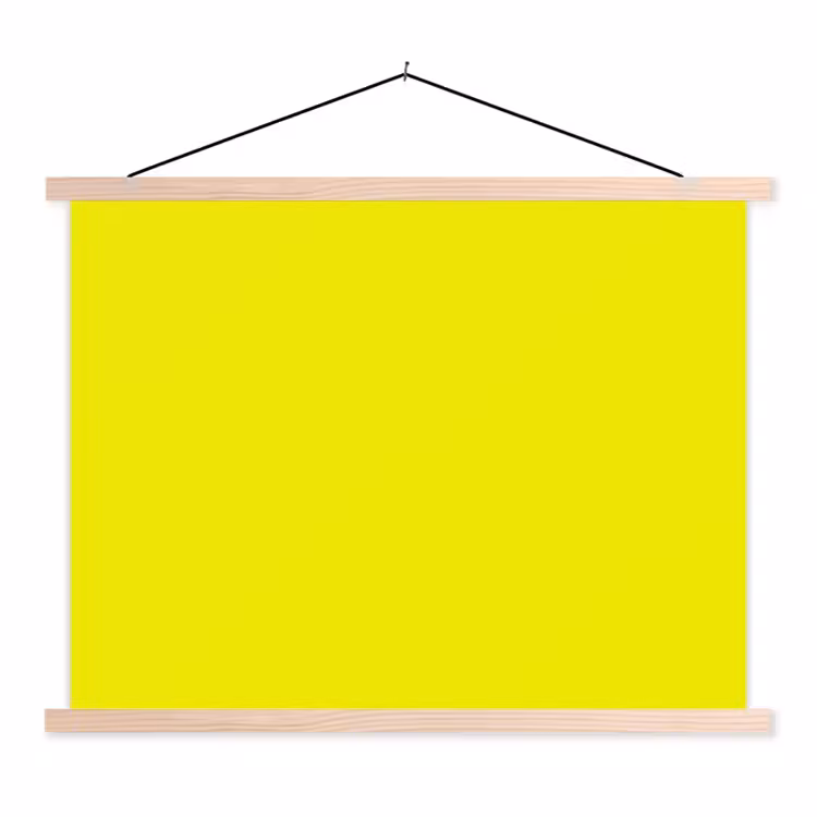 Bright - Canary - Geel textielposter latten blank klein 122 -3d