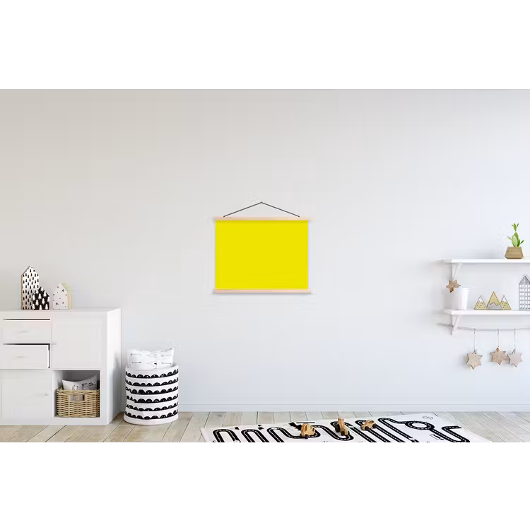 Bright - Canary - Geel textielposter latten blank klein 122 -kinderkamer