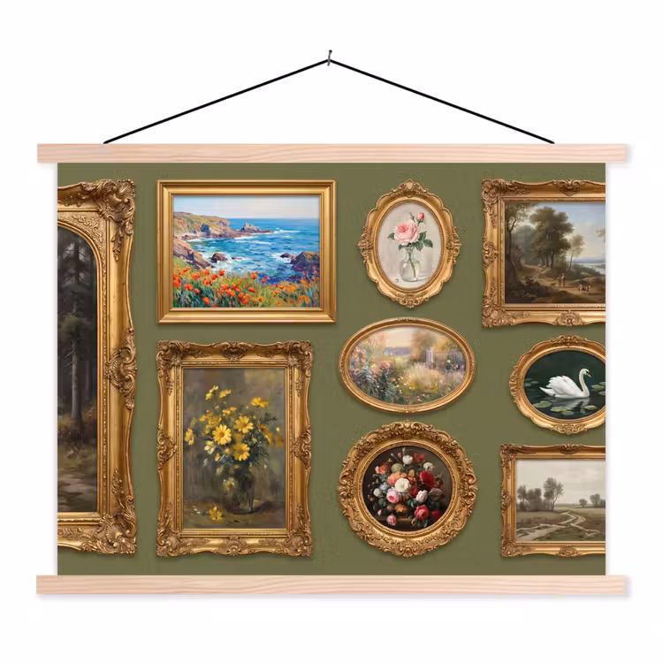 Hert - Bos - Natuur - Klassiek - Dieren textielposter latten blank klein -3d