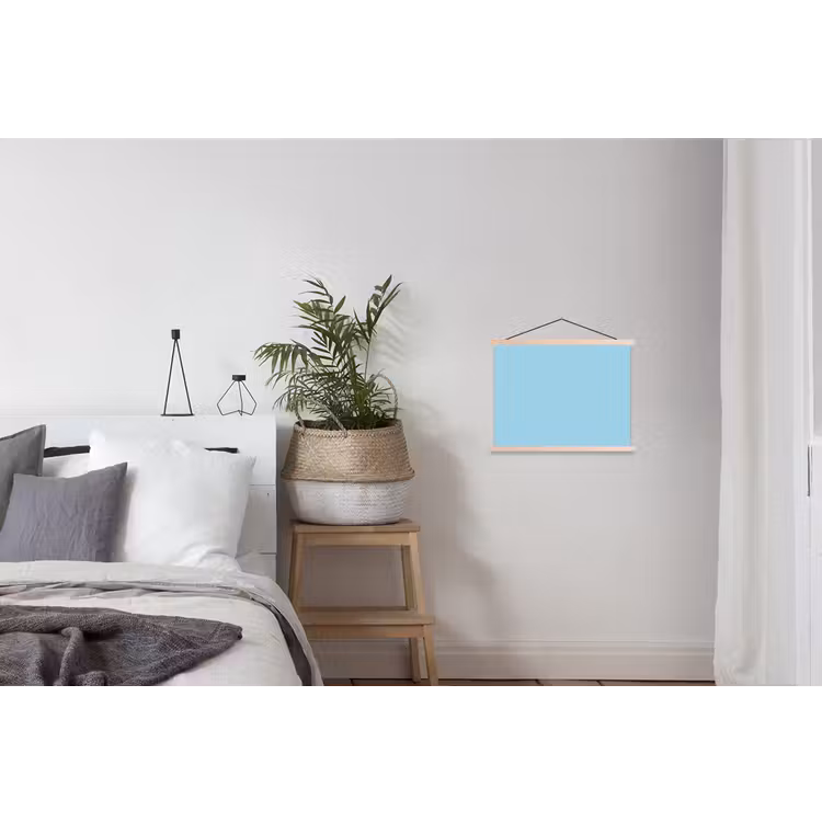 Ice - Blue - Blauw textielposter latten blank klein 122 -woonkamer
