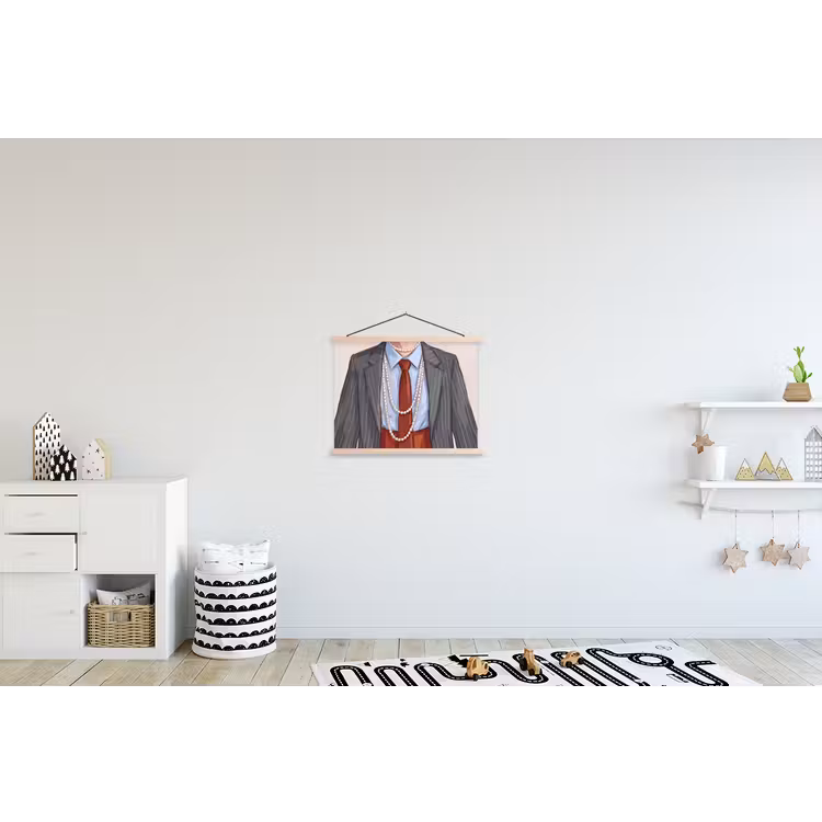 Kleding - Strik - Parels - Klassiek - Mode textielposter latten blank klein -kinderkamer