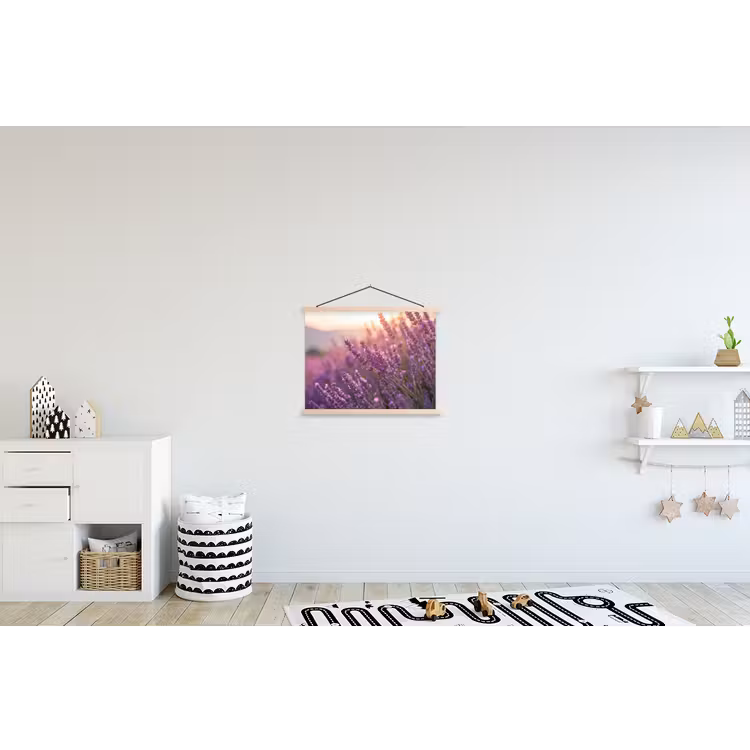 Lavendel - Paars - Zonlicht textielposter latten blank klein -kinderkamer