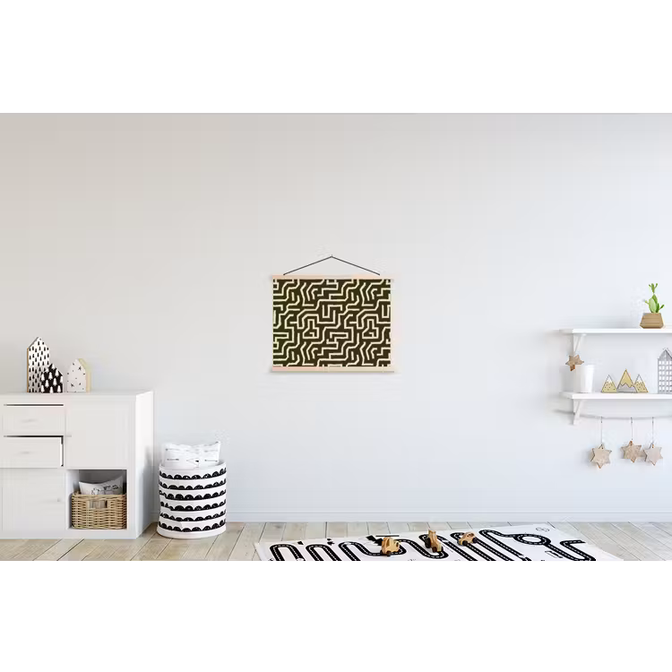 Lijnen - Abstract - Groen textielposter latten blank klein 122 -kinderkamer