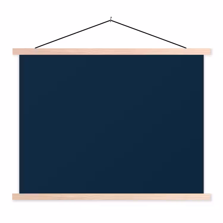 Midnight - Blue - Blauw textielposter latten blank klein 122 -3d