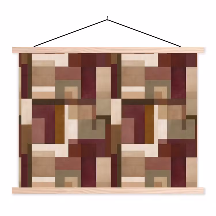 Modern - Geometrie - Kleurrijk textielposter latten blank klein 122 -3d