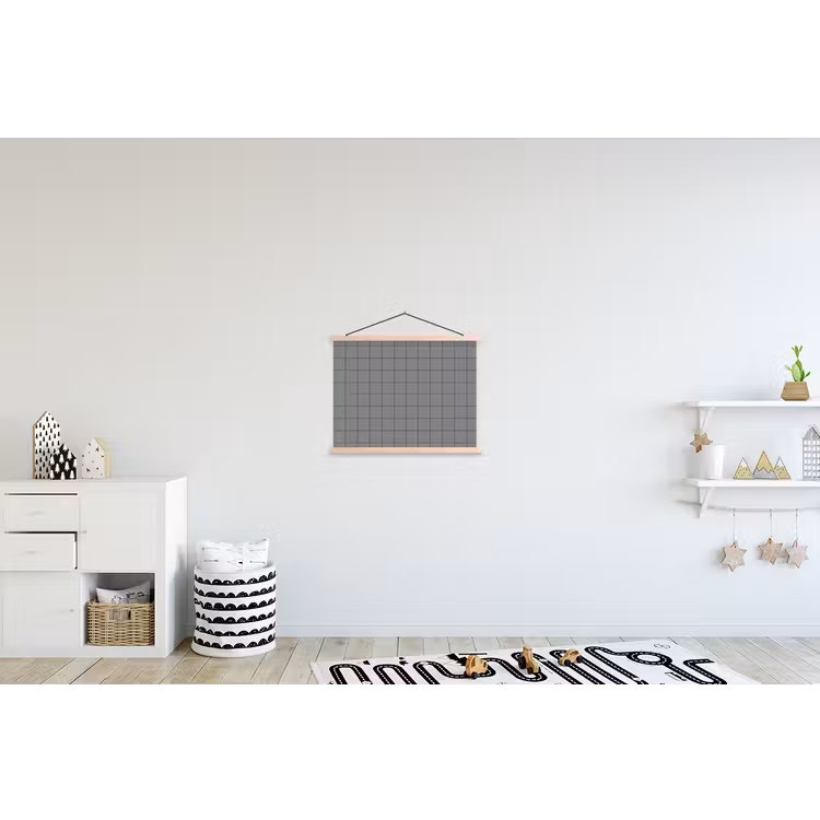 Modern - Patroon - Grijs textielposter latten blank klein 122 -kinderkamer