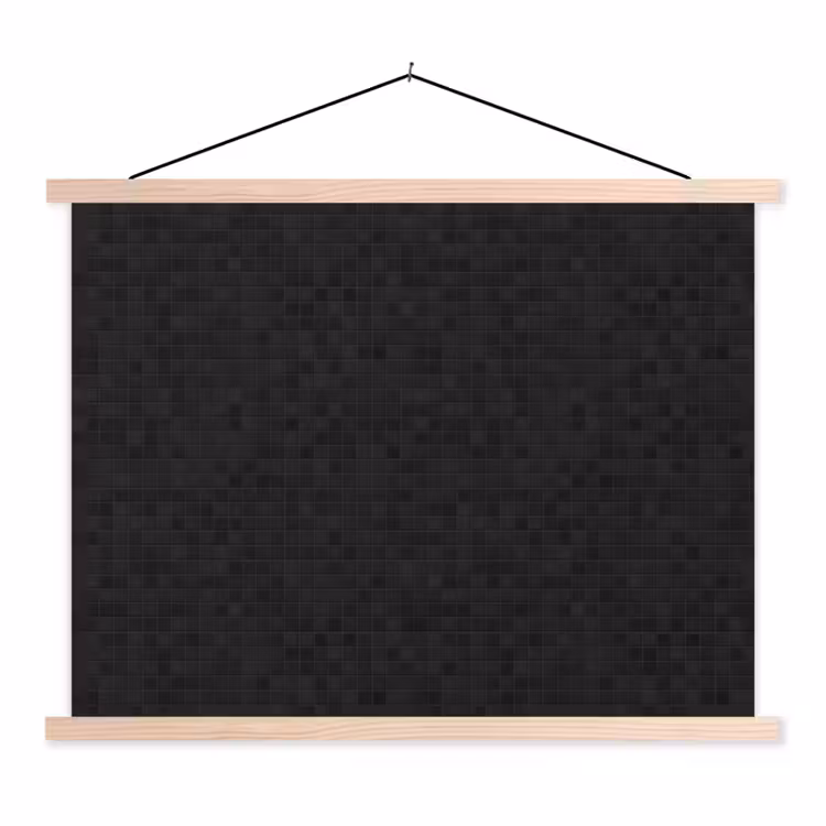 Mozaïek - Patroon - Antraciet - Zwart textielposter latten blank klein 122 -3d