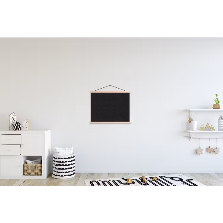 Mozaïek - Patroon - Antraciet - Zwart textielposter latten blank klein 122 -kinderkamer