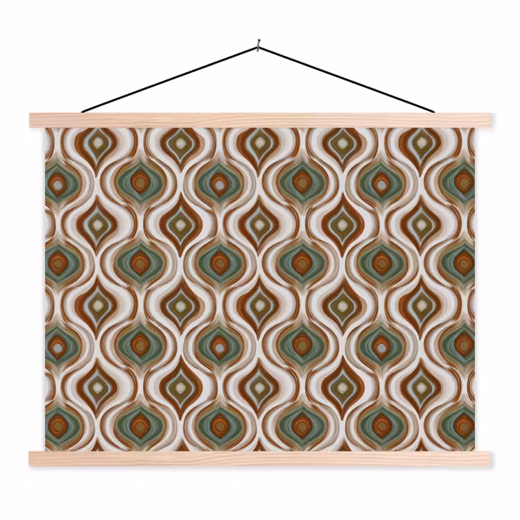 Motief - Patroon - Kleurrijk textielposter latten blank klein 122 -3d